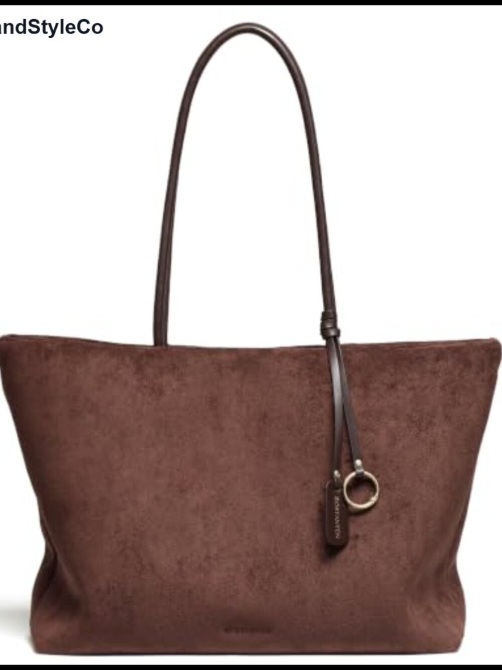Slouchy Lightweight Faux Suede Work Tote Fits 15" Laptop Full Zip